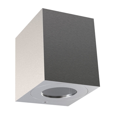 Aplique LED Canto Kubi 2, 10 cm, acero inoxidable