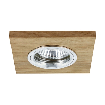 Lámpara de techo LED empotrada Vitar, roble aceite