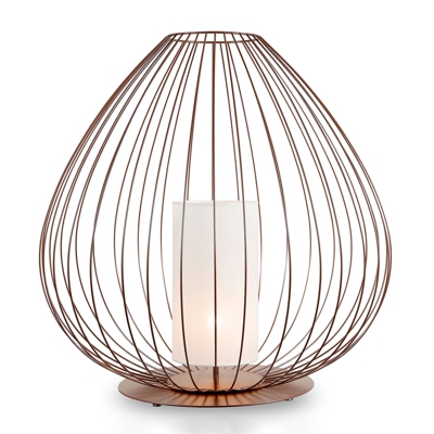 Karman Cell - lámpara de pie, jaula, Ø57cm, bronce