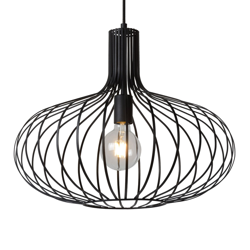 Lámpara colgante de jaula Manuela en negro, 50 cm características
