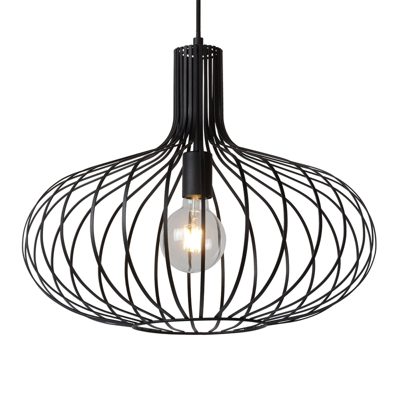 Lámpara colgante de jaula Manuela en negro, 50 cm