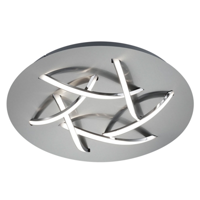 Plafón LED Dolphin, níquel, Ø 45 cm