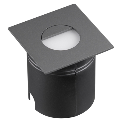 Lámpara empotrada LED Aspen, difusor, angular gris