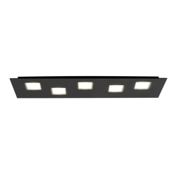 Fabbian Quarter - plafón LED negro, 5 luces precio
