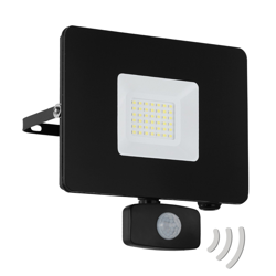 Foco de exterior LED Faedo 3, sensor, negro, 30W en oferta