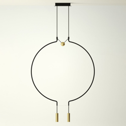 Axolight Liaison M2 colgante negro/oro 84cm precio