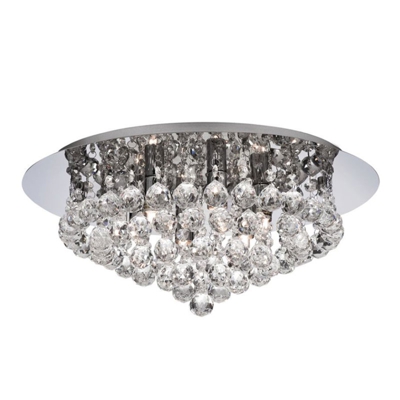Lámpara de techo Hanna cromo bolas de cristal 45cm