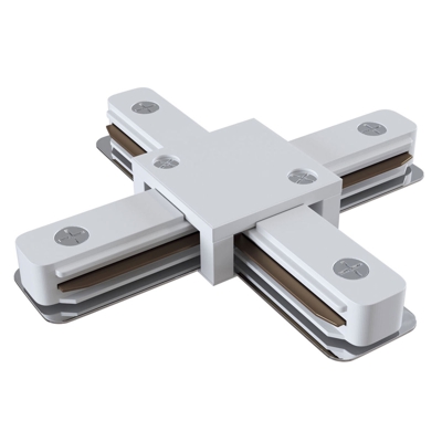 Conector en X Track, riel monofásico, blanco