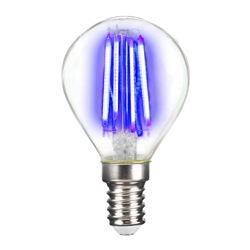 Bombilla LED E14 4W filamento, azul en oferta