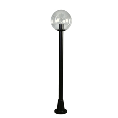 Bolardo luminoso, bola vidrio transparente, negro