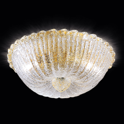 Lámpara de techo Budino oro transparente 30 cm en oferta