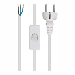 Cable de conexión 3x0,75² con interruptor blanco en oferta