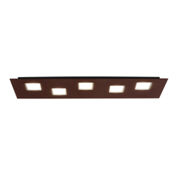 Fabbian Quarter - plafón LED marrón, 5 luces características