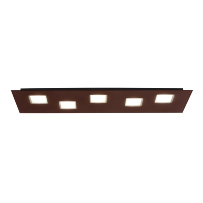 Fabbian Quarter - plafón LED marrón, 5 luces