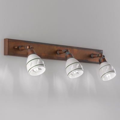 Foco de pared Bassano, 3 luces, antiguo bruñido