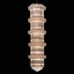 Lámpara colgante Cristalli, altura 340 cm, ámbar características