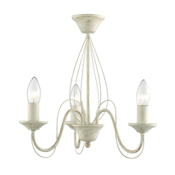 Lámpara de araña 700004, en crema-oro, 3 luces características