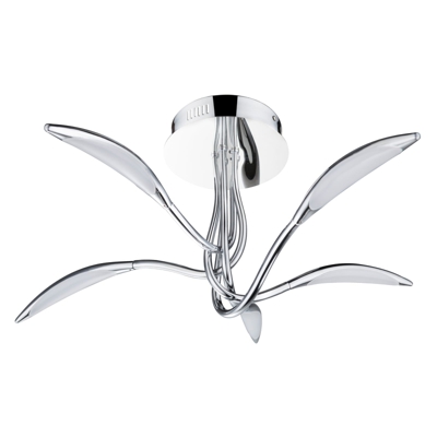 Lámpara LED de techo Hampton, cromo, 5 luces