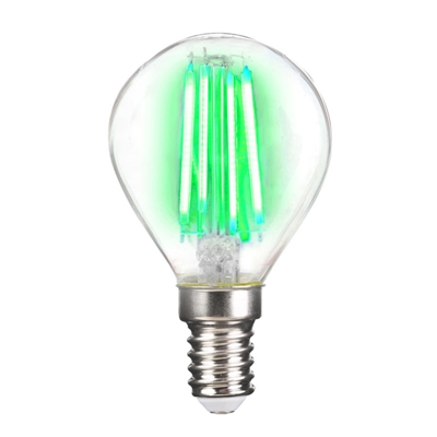 Bombilla LED E14 4W filamento, verde