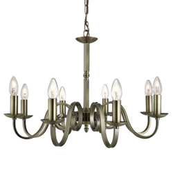 Lámpara de araña Richmond latón antiguo, 8 luces en oferta