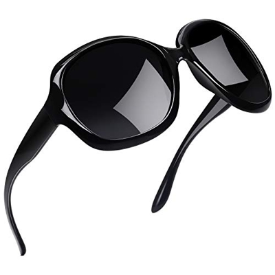 Joopin Gafas de Sol Mujer Moda Polarizadas Protección UV400 de Gran Tamaño Gafas de Sol Señoras (Negro de la moda)