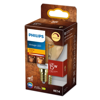 Philips LED Classic E14 P45 3,5W 2.000K oro dim