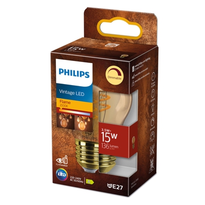 Philips LED Classic E27 P45 3,5W 2.000K oro dim