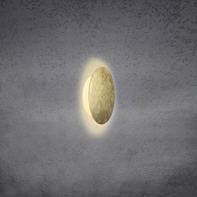 Escale Blade aplique LED, pan de oro, Ø 18 cm