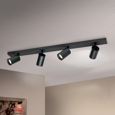 Foco de techo Sean, 4 luces, negro