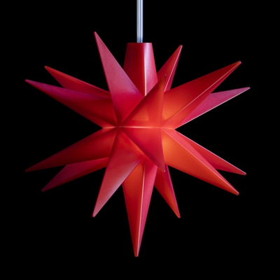 Estrella mini LED, interior, 18 puntas, pilas rojo