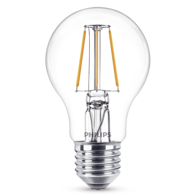 E27 A60 bombilla LED filamento 4W, 2700 K, transp.