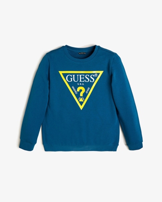 Guess - Sudadera De Niño Con Logo En Turquesa