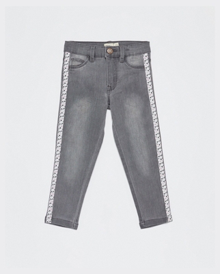 Sfera - Pantalón Vaquero De Niña Gris Con Banda