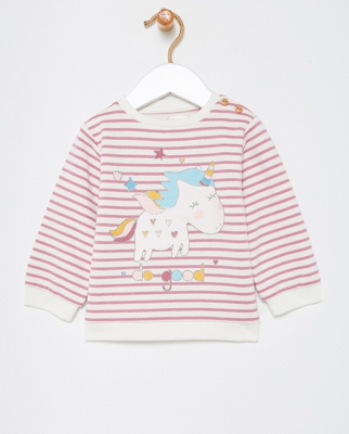Sfera - Sudadera De Bebé Niña Con Rayas Y Unicornio