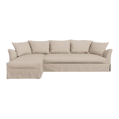 El Corte Inglés - Sofá Tapizado De 5 Plazas Con Chaise Longue Izquierda Ripley Antara Crema