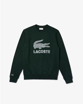 Lacoste - Sudadera De Hombre Verde Con El Cuello Redondo