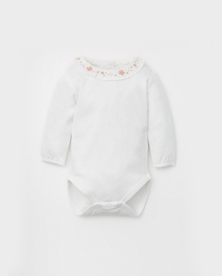 Sfera - Body De Bebé Niña Cuello Bordado Flores