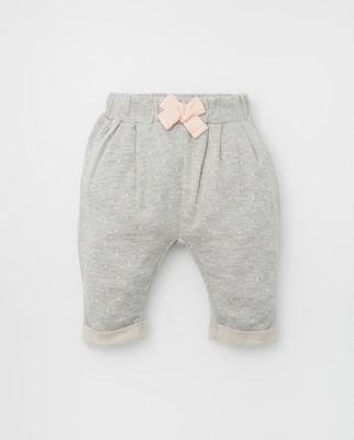 Sfera - Pantalón De Bebé Niña Gris Con Lazo