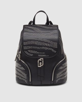 Liu Jo - Mochila De Mujer En Negro Con Tachas Doradas