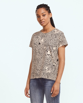 Sfera - Camiseta Básica De Mujer Estampada 100% Algodón