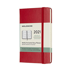 Moleskine Agenda  Pocket 7g Oo Rigida Scarlet Red 2021 características