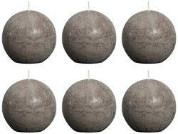 Bolsius 6x Velas de Bola Rústicas Decorativas 80 mm Gris Topo Combustión 24 H precio