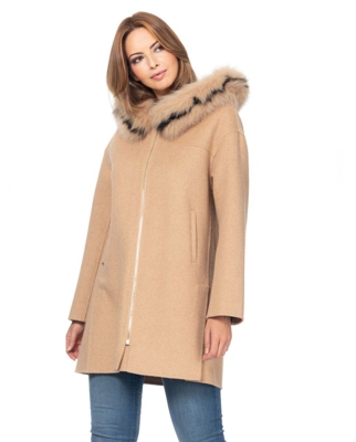 FSH - Abrigo De Paño Largo De Mujer Con Lana