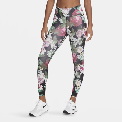 Nike One Mallas de 7/8 con estampado floral - Mujer - Negro