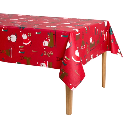 El Corte Inglés - Mantel Resinado Navideño Personajes Rojo