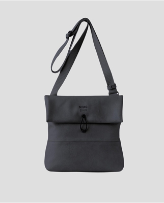 SLANG - Bandolera De Mujer En Negro Con Solapa