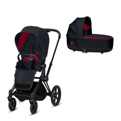Cybex - Coche De Paseo Dúo Priam For Scuderia Ferrari Con Chasis Matt Black, Capazo Y Pack De Accesorios Victory Black Negro en oferta