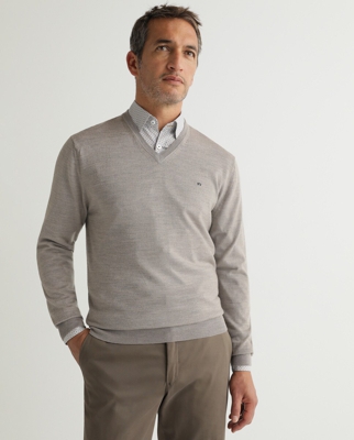 Roberto Verino - Jersey De Hombre Topo Con El Cuello Pico