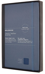 Moleskine taccuino Classic Leather cofanetto LARGE copertina rigida pelle BLU características