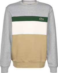 Lacoste Colourblock Fleece Crew Neck Sweatshirt beige/white/green/grey chine características